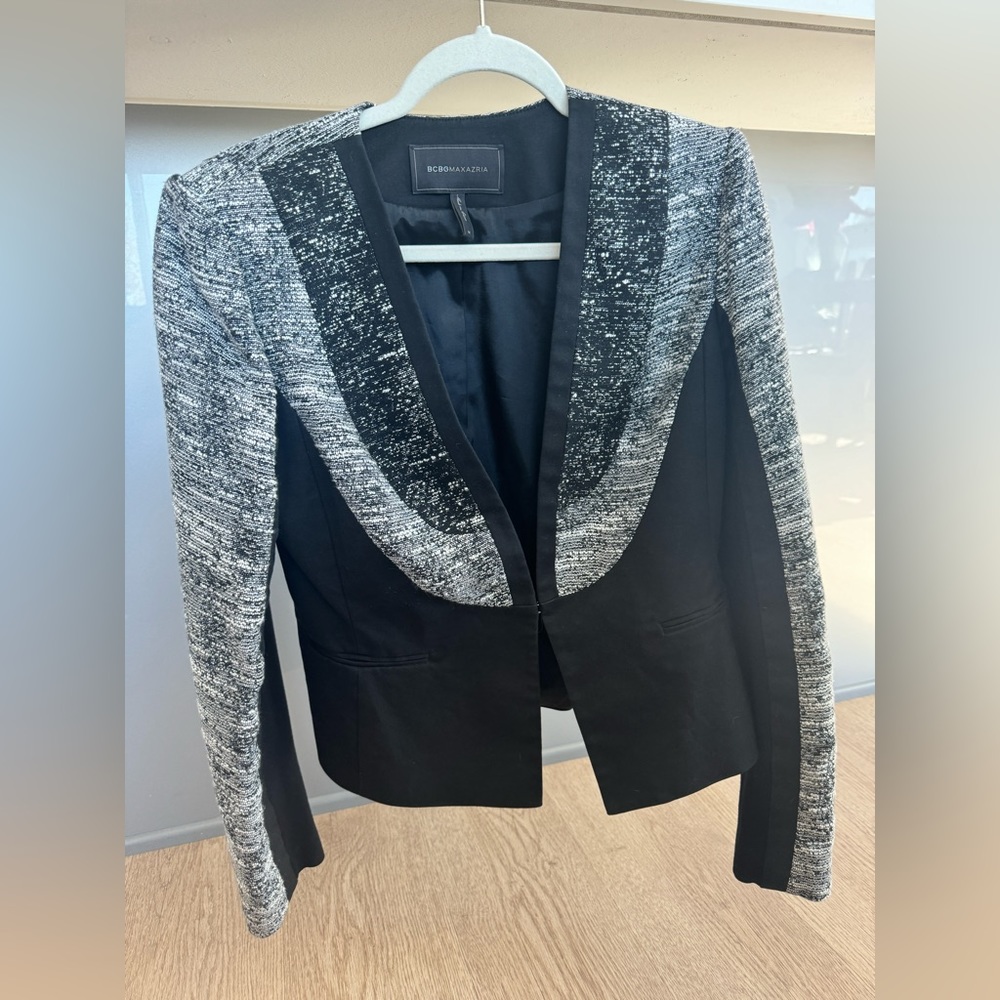 BCBG MaxAzria Black and Tweed Blazer